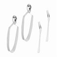 thumbnail image 2 of 4pcs Stainless Steel Set Eating Snail Fork Snail Utensils Cocktail Forks Escargot Serving Tongs Snail Tongs Fork Set Silver 15.5X2.7X1.5CM, 2 of 3