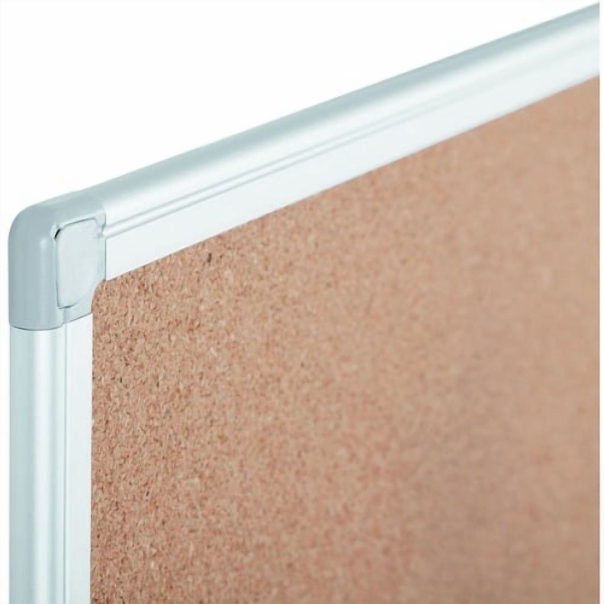 Bi-silque Ayda Cork Bulletin Board 0.50" Height x 24" Width x 36" Depth - Cork Surface - Self-healing, Durable, Resilient, Heavy-gauge - Aluminum Frame - 1 Each