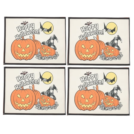 

HOMEMAXS 4Pcs Indoor Halloween Placemat Heat-Insulated Table Mat Decorative Place Mat