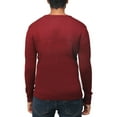 thumbnail image 2 of X RAY JEANS Mens V-Neck Honeycomb Knit Sweater, Burgundy, S, 2 of 5