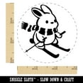 thumbnail image 2 of Ski Rabbit Bunny Slopes Snow Rabbit Self-Inking Rubber Stamp Ink Stamper - Red Ink - Small 3/4 Inch, 2 of 7