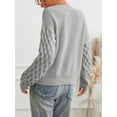 thumbnail image 2 of CUPSHE Women's Sweater Long Sleeve Crewneck Sweaters Cable Knit Tops, 2 of 6