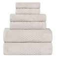 thumbnail image 2 of Superior Playa Zero Twist Cotton Solid Waffle Textured 6 Piece Towel Set, Silver, 2 of 7