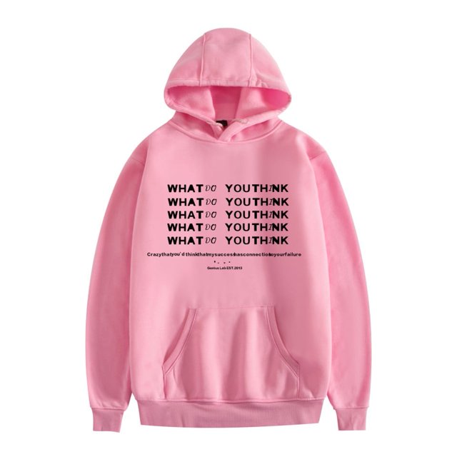 EST Cute Cartoon Print Pockets Drawstring Hoodies For Unisex