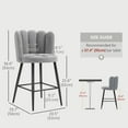 thumbnail image 3 of HOMCOM Bar Stools Set of 2, Counter Height Stools with Back, Grey, 3 of 10