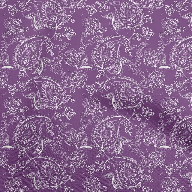 oneOone Georgette Viscose Plum Fabric Block Craft Projects Decor Fabric Printed By The Yard 42 Inch Wide