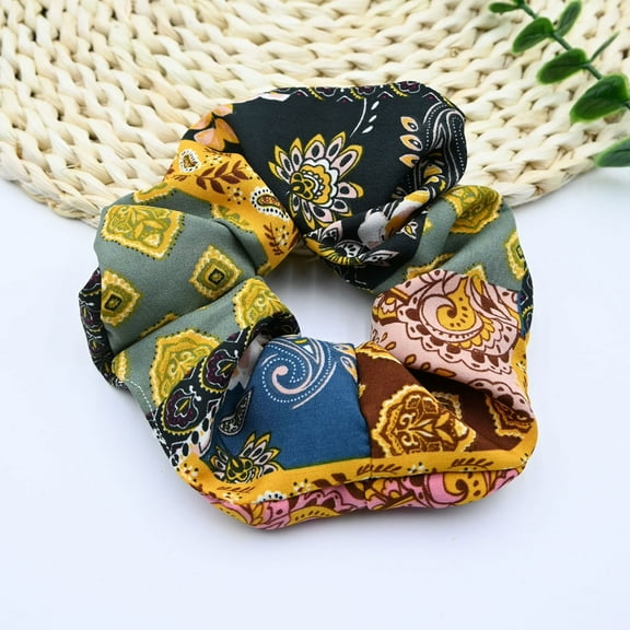5pcs New Cross-Border French Retro Large Scrunchies Elegant Oversized Ethnic Style Women's Fabric Hair Ties Hair Accessories Birthday Christmas Party Gifts