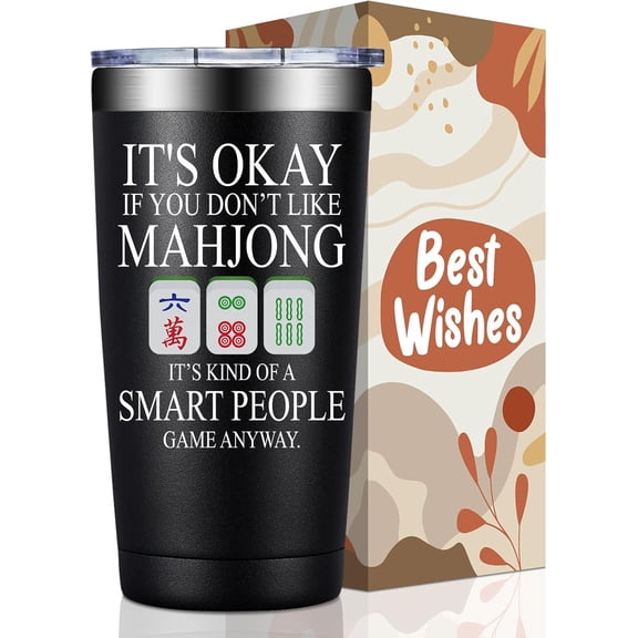 Mahjong Gifts for Women, Men - Christmas Gifts for Players Lovers - Smart People Game Mahjong Cup - Funny Mah Jongg Themed Gift Tumbler 20oz