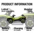 thumbnail image 3 of Geetinfly Licensed Volkswagen 12V Kids Electric Vehicle Ride-On Toy with Remote Control, LED Lights, MP3, Bluetooth - Green, 3 of 6
