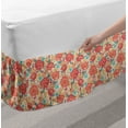 thumbnail image 2 of Floral Bed Skirt, Summer Time Flowers and Leaves Scattered on a Plain Background, Elastic Bedskirt Dust Ruffle Wrap Around for Bedding Decor, 4 Sizes, Eggshell Dark Coral, by Ambesonne, 2 of 2