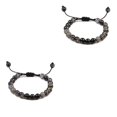 thumbnail image 3 of Decodeary Stackable Collection Bracelet For Men And Women Natural Gemstones Beads Minimalist Bracelet For Women Beads Bracelet Black dragon pattern 2Set, 3 of 6