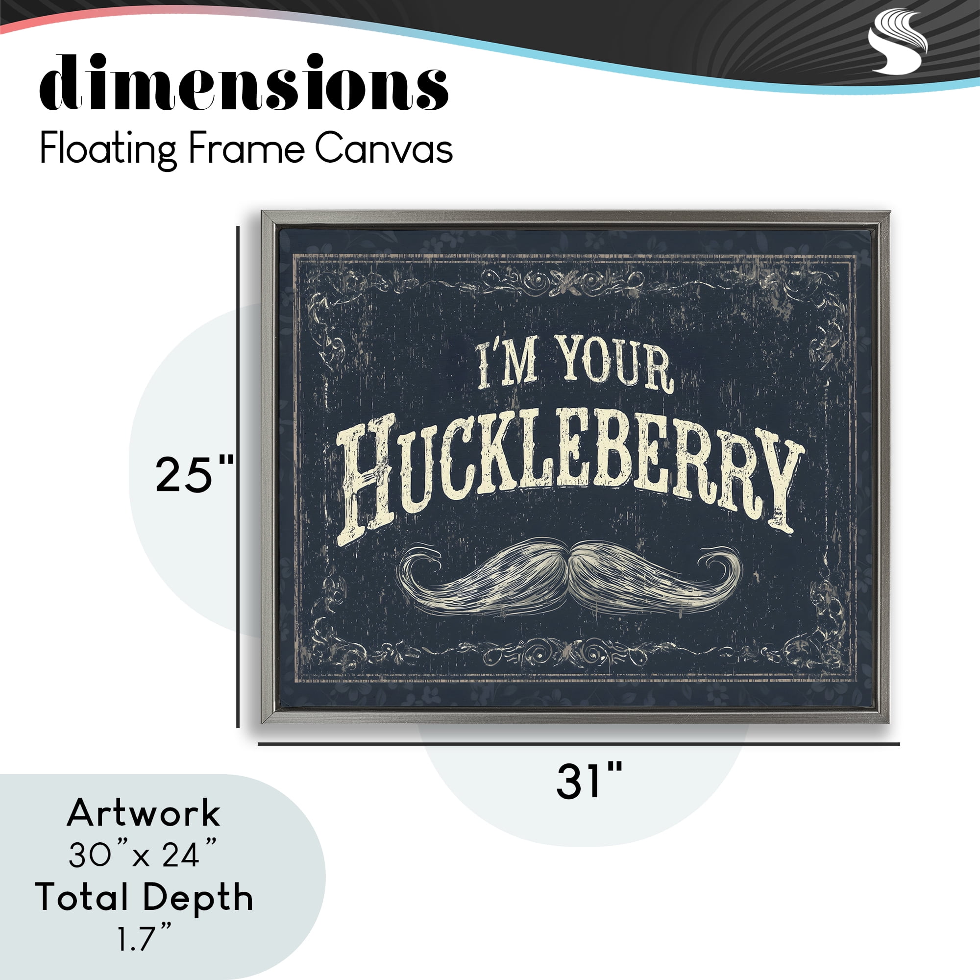 Stupell Industries I'm Your Huckleberry Gray Framed Floater Canvas Wall Art, design by Arlington Prints