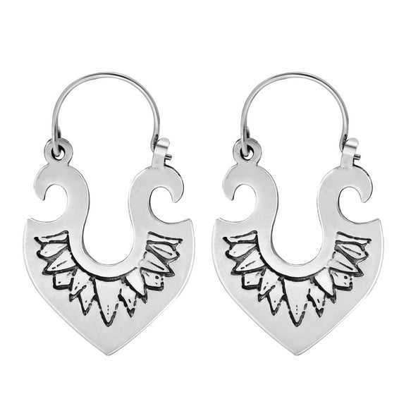 Balinese Inspired Tribal Chic Sterling Silver Dangle Earrings
