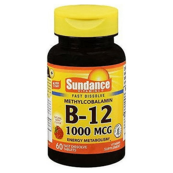 Sundance Fast Dissolve Vitamin B-12 Methylcobalamin 1000mcg, 60ct, 4-Pack