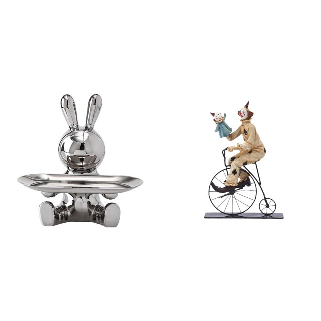 Figura Creativa De Conejo, Estatua De Payaso, Escultura, Bandeja De Joyería, Adorno De Escritorio Para Mesa, Centro De Mesa, Gabinete, Comedor, Decoración, Regalo