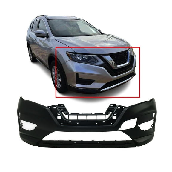 DCP Primed Front Bumper Cover for 2017-2019 Nissan Rogue SL S SV Hybrid 620226FL0H