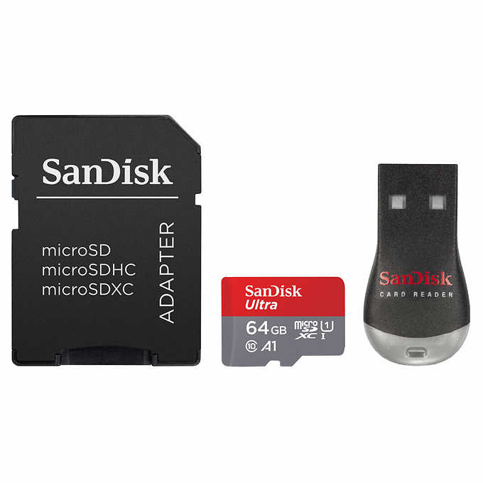 SanDisk Ultra microSDXC and microSDHC 64 GB UHSI Card with Adapter and