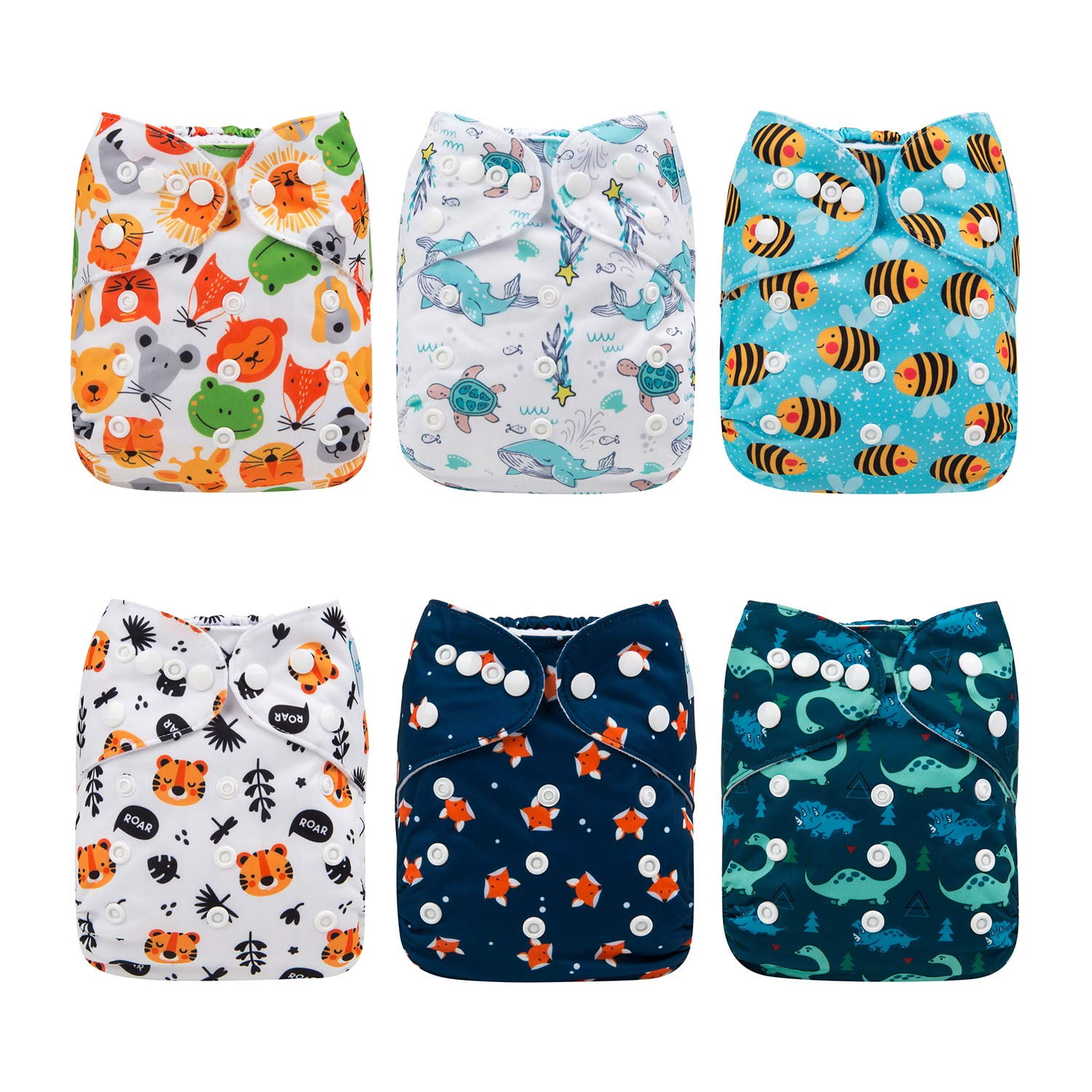 Nappies Cloth New Reusable Bamboo Eco-friendly Baby Nappy Diaper One Size 5 pack 