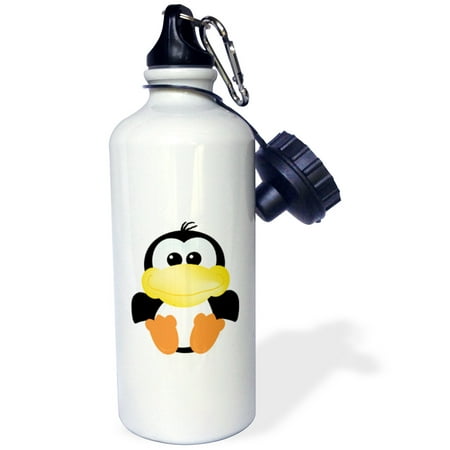 Penguin Bottle - 3dRose Goofkins Penguin Cartoon, Sports Water Bottle, 21oz