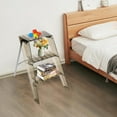 thumbnail image 3 of Folding Step Stool, 3 Step Acrylic Stool 3-in-1 Ladder Stool & Storage Rack, Multifunctional Step Seat & Display Stand for Adults, 220.46lbs (Clear Coffee Color), 3 of 9