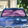 thumbnail image 5 of Foldable Car Windshield Sunshade UV Sun Visor Protector Blocks UV Rays Keeps Vehicle Cool 53x23.5 Inch Hints Of Pink Marble, 5 of 8