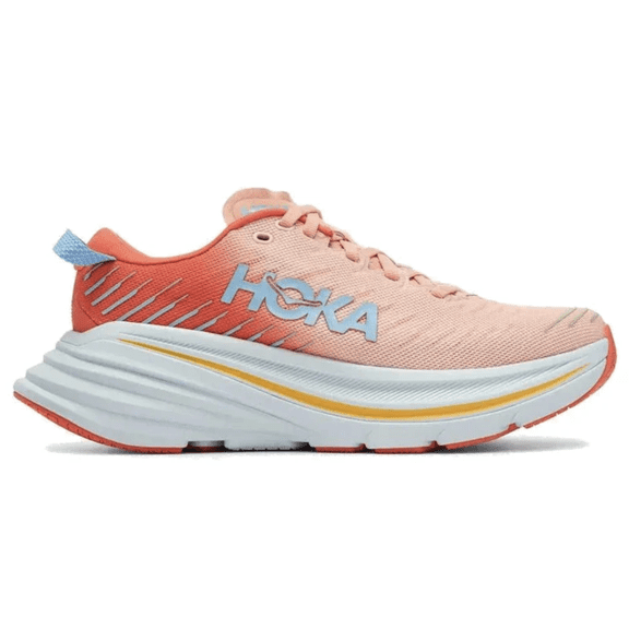 Hoka Women's Bondi X Running Shoes, Camellia/Peach Parfait, 5 US Meduim