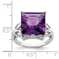thumbnail image 2 of Sterling Silver Rhodium-plated Amethyst Ring - Size 6, 2 of 2