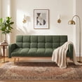 thumbnail image 2 of FENGFAN 69 Inch Teddy Fleece Adjustable Sofa Bed 3-Seater Green 69x31.3x30.7 in 1 Pack, 2 of 9