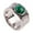 Dark Green, variant on Unisex Stainless Steel Vintage Personality Round Cut Dark Green Gemstone Synthetic Turquoise Biker Ring Statement Wedding Band Silver Size 8