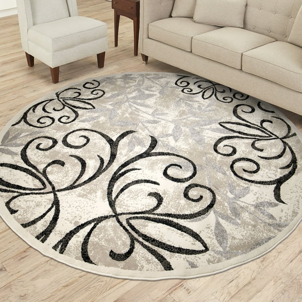 Better Homes And Gardens Iron Fleur Round Rug Beige 7 10 X Com Gardens Iron Fleur Round Rug Beige, Round Cream Rug Large