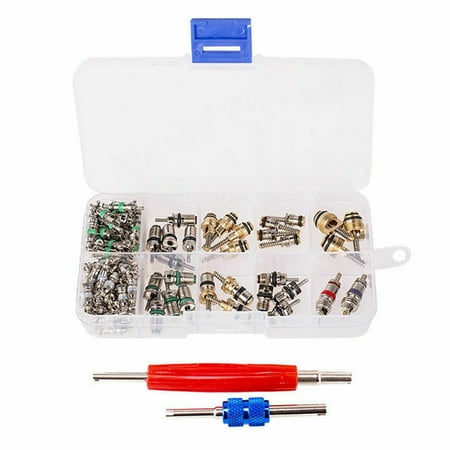 

102Pcs Car R134a/R12 Air Conditioning Valve Core & Remover Tool Kit 1/4 5/16