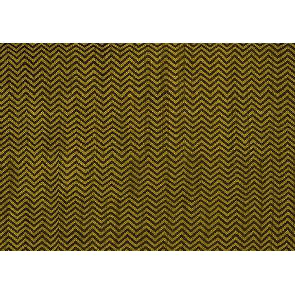 Ahgly Company Indoor Rectangle Oriental Yellow Industrial Area Rugs, 2' x 4'