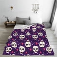 thumbnail image 2 of LNWH Catrina Muertos Spooky Skeleton Pattern Throw Blanket, Flannel Sofa Blankets for All Seasons, 60"x50", 2 of 8