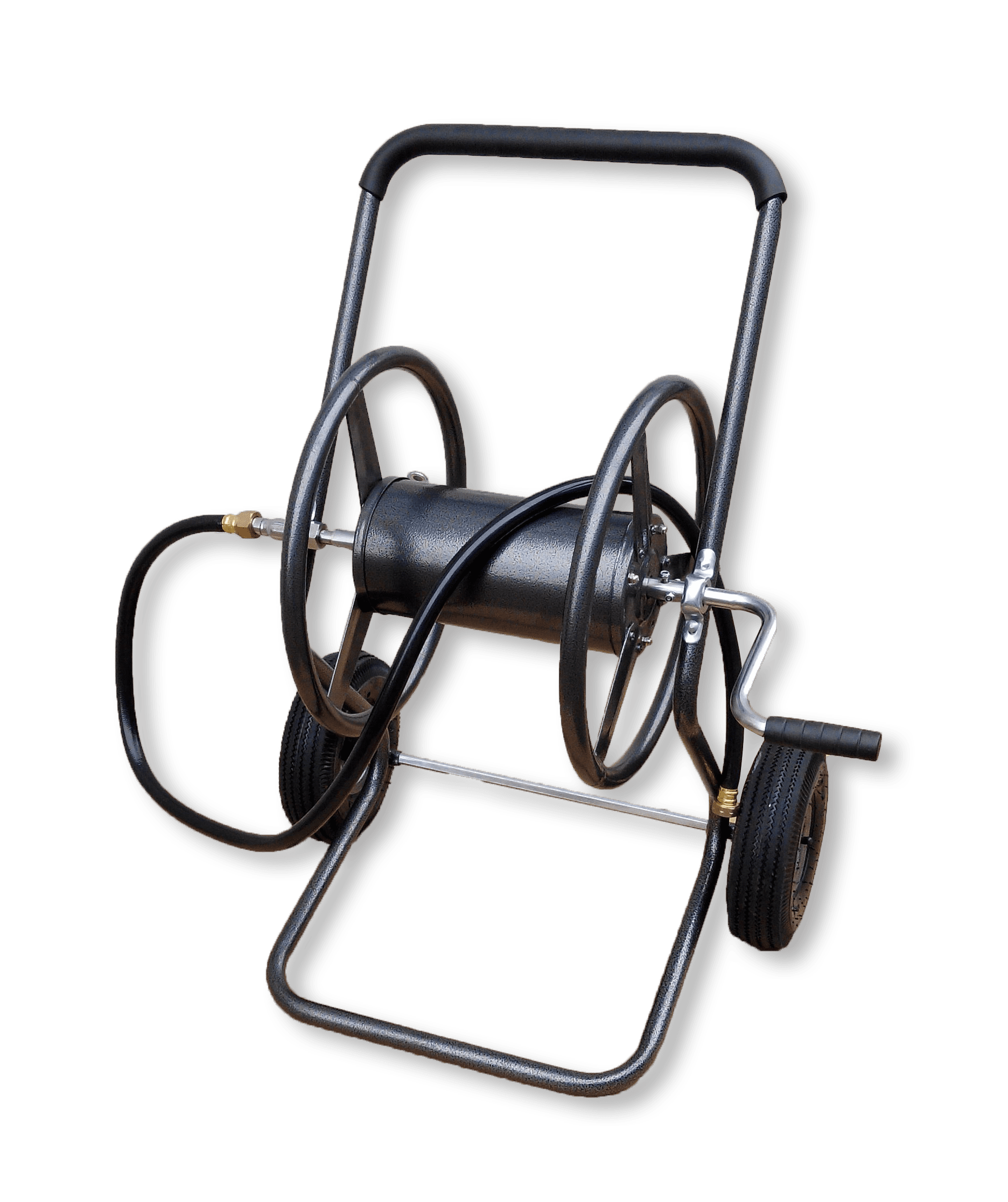 Two Wheel Hose Reel Cart with Leader Hose by Backyard Expressions
