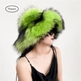 thumbnail image 2 of Sombreros de cubo de piel sintética esponjosa para mujer, sombrero de pescador peludo de Panamá, sombrero de invierno de felpa gruesa y cálida, moda de lujo, y2k, 2 of 5