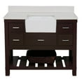 thumbnail image 3 of Charlotte 48" Farmhouse Bathroom Vanity with Chocolate Cabinet and Quartz Top, 3 of 7