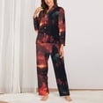 thumbnail image 2 of Fotbe Lone Rider Under Red Sky Conjunto de Pijama de Manga Larga para Mujer con Estampado, Ropa de Dormir de 2 Piezas, Conjunto de Casa Suave y Cómodo con Bolsillos-Small, 2 of 7