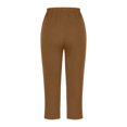 thumbnail image 5 of Mrat Plus Size Yoga Leggings Womens Capris Solid Color Workout Jogging Cropped Pants S-82 Brown XXL, 5 of 6