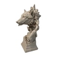 thumbnail image 4 of Escultura de Cabeza de Lobo Macarena Adorno de Mesa Gris, 4 of 8