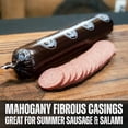 thumbnail image 3 of Bearded Butchers Summer Sausage Casings, 2.5" x 20" Mahogany Fibrous Casings (10-Pack) – Great for Summer Sausage, Salami & Bologna Skins – Holds 25-30lbs Total, Non-Edible – Includes 10 Twist Ties, 3 of 8