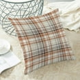 thumbnail image 4 of Fall Pillow Covers 18x18 Set of 2, Orange Buffalo Plaid Pattern Decorative Throw Pillows Linen Autumn Thanksgiving Cushion Pillow Covers for Sofa Couch Outdoor Decor, 4 of 6