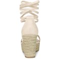 thumbnail image 4 of Unique Bargains Sandales à Talons Compensés Espadrilles à Lacets pour Femmes, 4 of 6