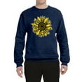 thumbnail image 2 of Wild Bobby, Artsy Cheetah Leopard Print Sunflower, Fashion, Unisex Crewneck Graphic Sweatshirt, Vintage Heather Navy, X-Large, 2 of 3