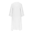 thumbnail image 5 of Jinhomg Summer Cotton Dresses for Women 2025 Trendy Layered Maxi Dress Casual Comfy Long Sleeve U-Neck Summer Vacation Dresses White M, 5 of 7