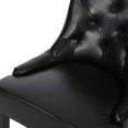 thumbnail image 4 of GDF Studio Maggie Contemporary Tufted Dining Chairs, Set of 4, Midnight Black Faux Leather and Dark Brown, 4 of 6