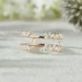 thumbnail image 2 of White Diamond Marquise Cut Open Ring Enhancer- Double Curved Wedding Band in 14K Rose Gold Vermeil- Mother's Day Special, 2 of 5