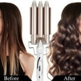 thumbnail image 1 of Curling Iron 3 Barrel Fast Heating Hair Waver Electric Ceramic Curler Temperature Adjustable Electric Ceramic Curler US Plug, 25mm, 1 of 8