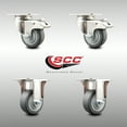 thumbnail image 2 of 3.5 Inch 316SS Thermoplastic Rubber Swivel Plate Caster Set 2 Lock Brake 2 Rigid, 2 of 2