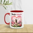 thumbnail image 2 of Hello Valentine’s Day Belgian Malinois Flower Crown Romantic Pink Floral 11oz Accent Two-tone Mug Sheepdog Dog Lover Gifts Coffee Tea Cup - 00031, 2 of 5