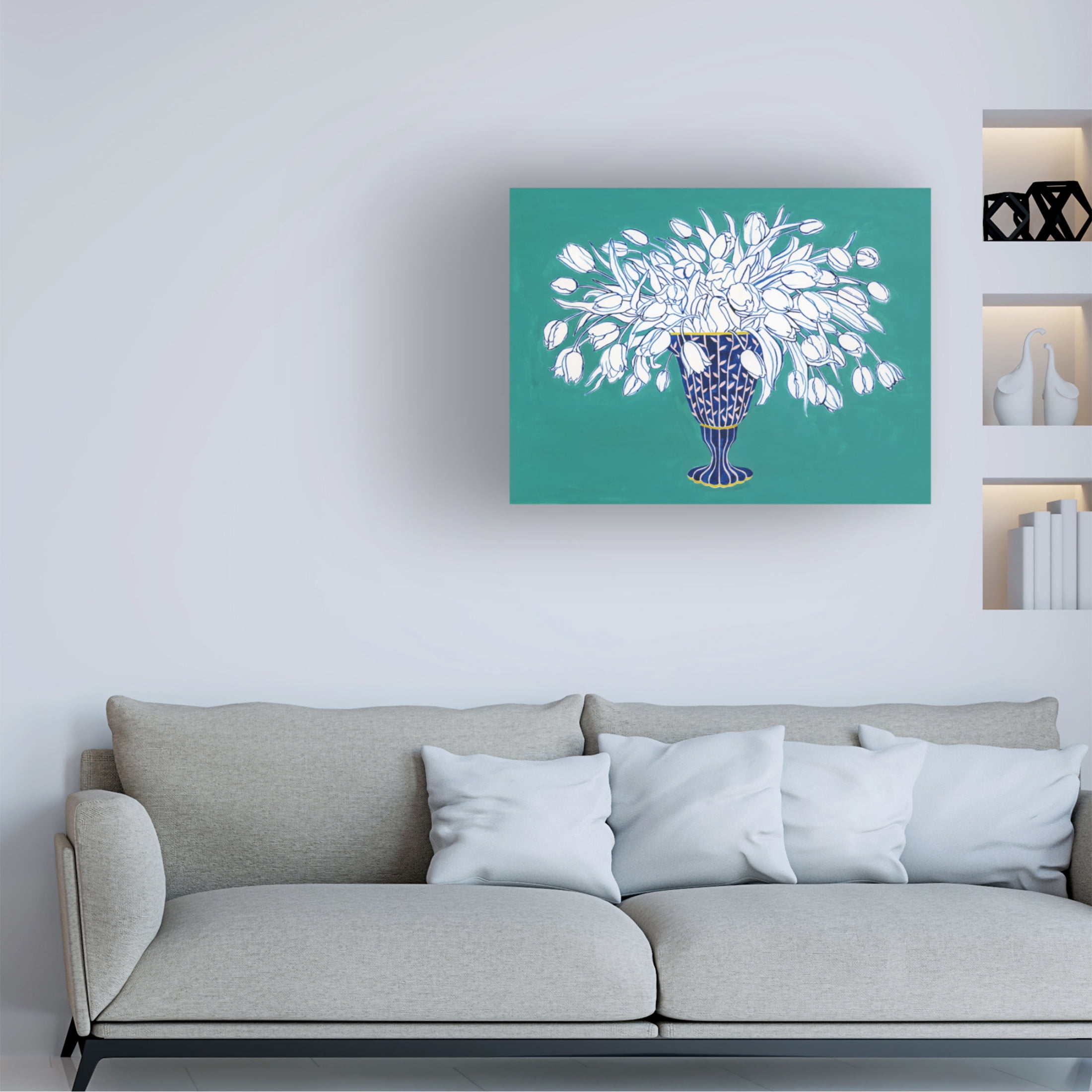 Trademark Fine Art Grace Popp Turquoise Tulip Bouquet III Canvas Wall Art